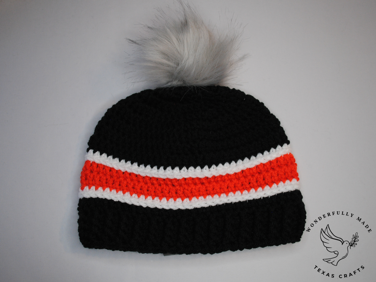 Simon Beanie - Black with Orange