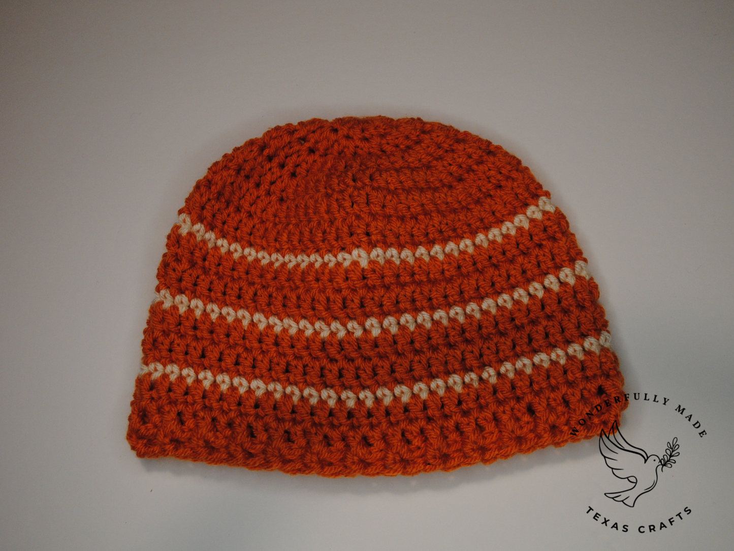 Asher Beanie - Pumpkin with White