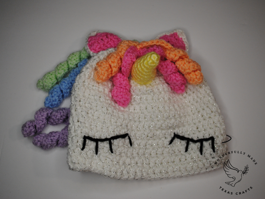 Unicorn Beanie White