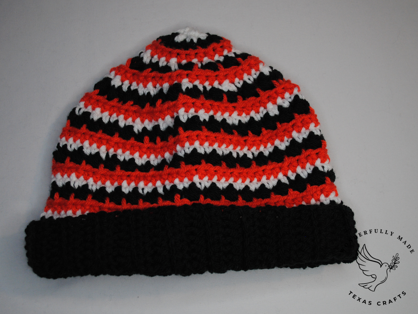 Jordan Beanie - Black with Orange and White