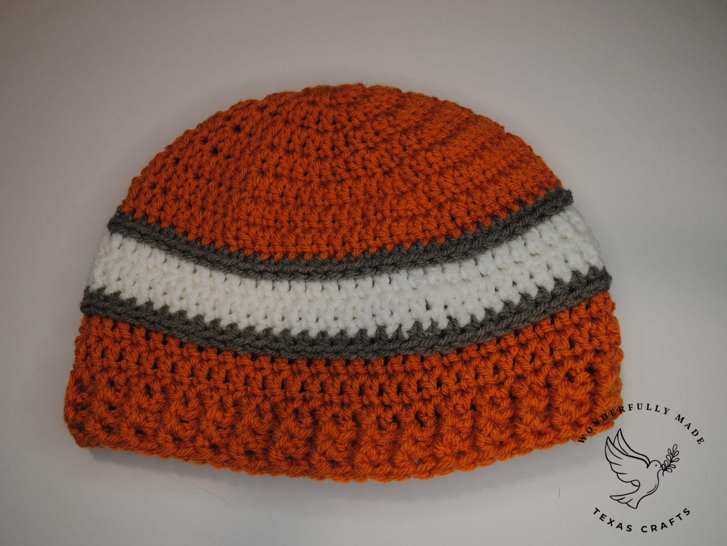 Simon Beanie - Pumpkin and White