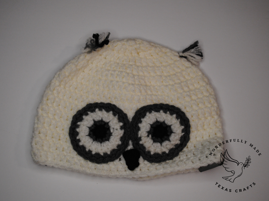 Owl Beanie - White