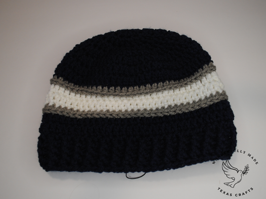 Simon Beanie - Navy and White