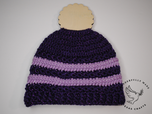 Grace Beanie -  Purple sparkle