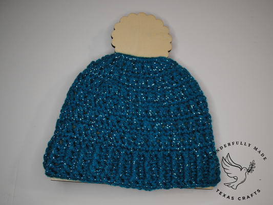 Grace Beanie -  Turquoise sparkle