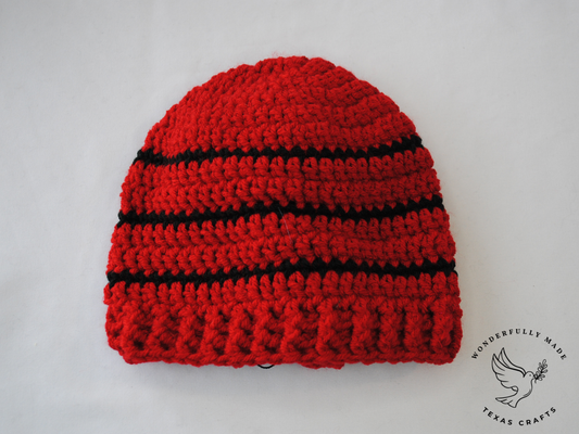 Asher Beanie - Red with Black