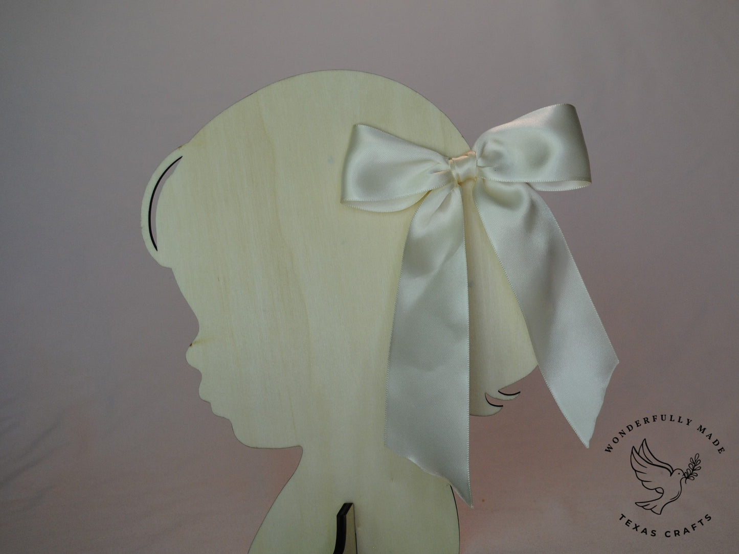 1.5" Ivory Satin Bow