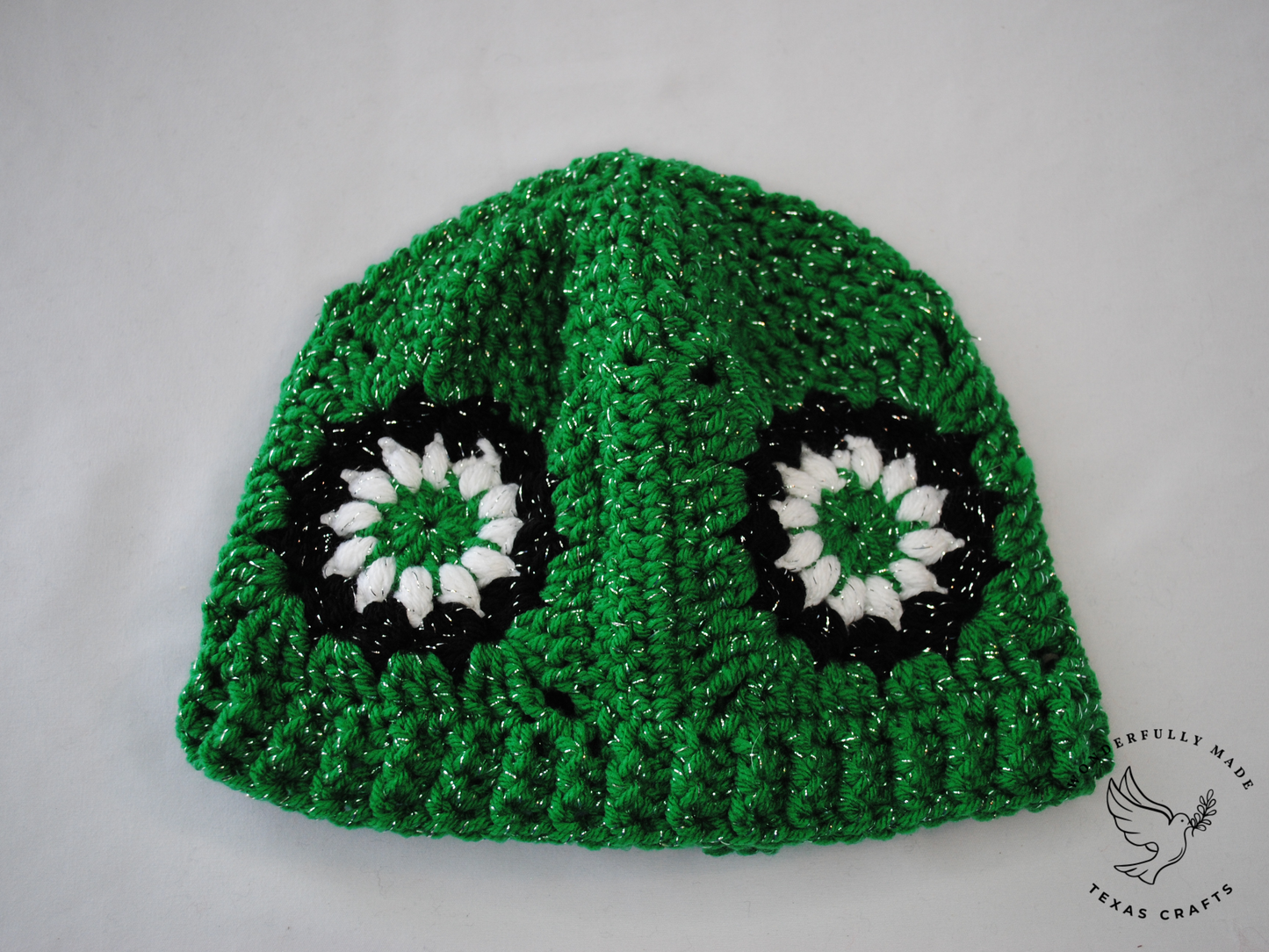 Starburst Beanie - Sparkle Green and Black