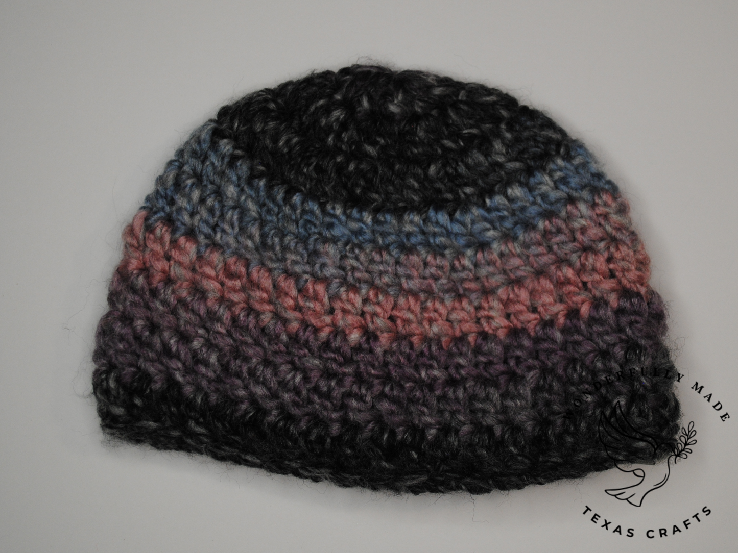 Chunky Baby Beanie - Purple and Gray