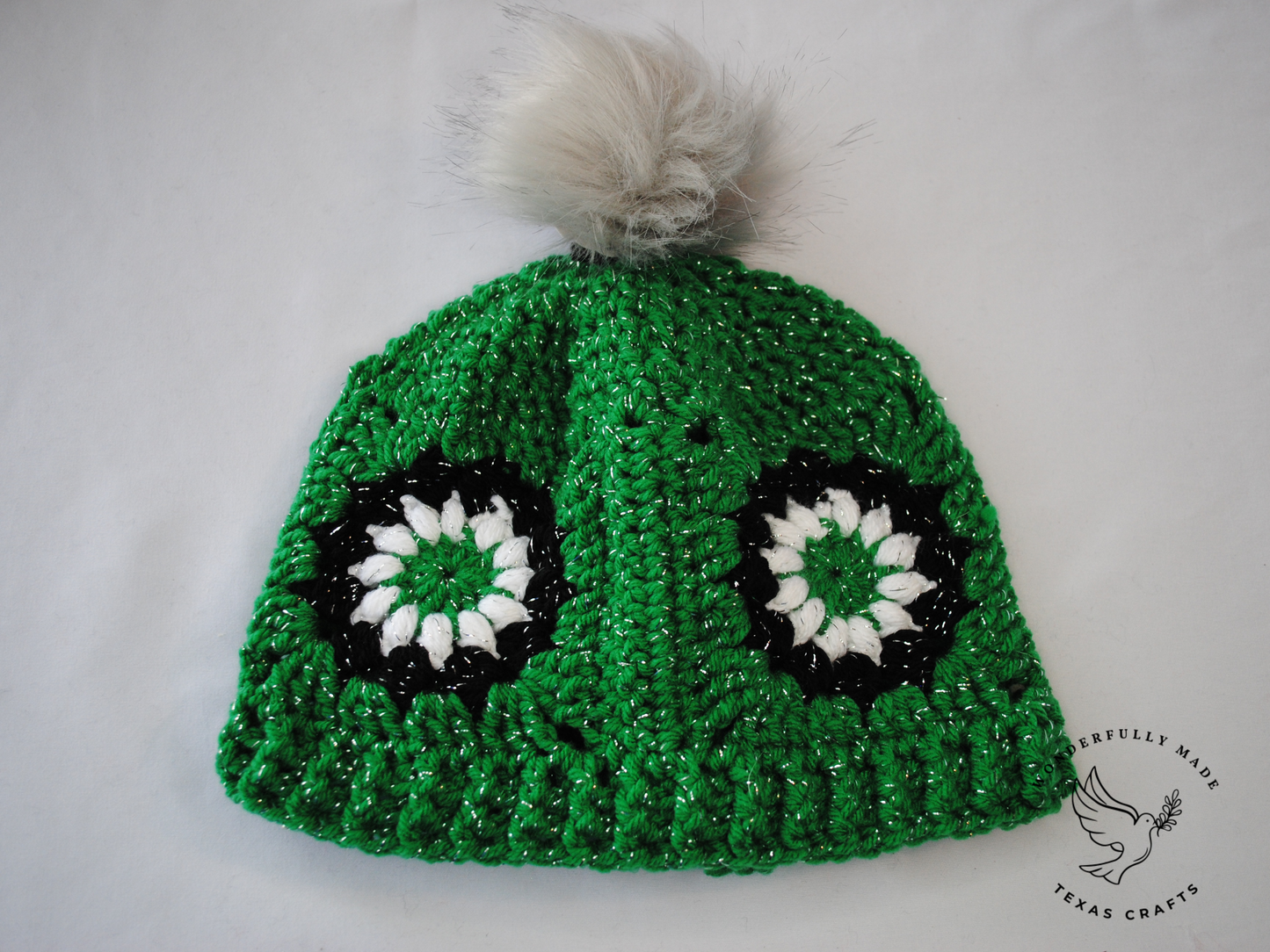 Starburst Beanie - Sparkle Green and Black