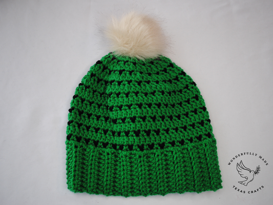 Chloe Beanie - Green and Black