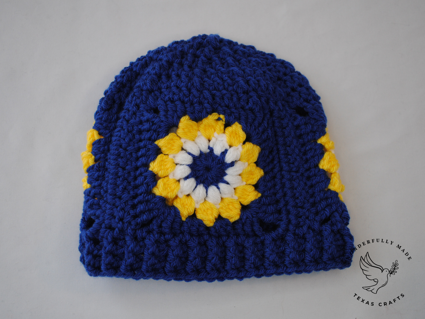 Starburst Beanie - Blue with Yellow