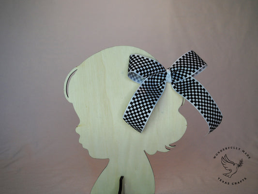 1.5" Black Check Bow