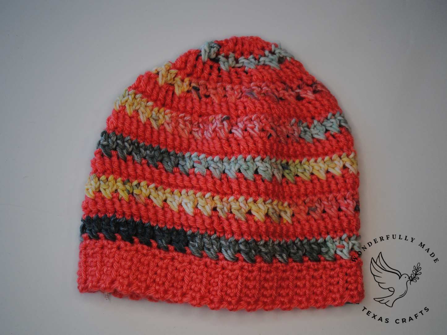 Jordan Beanie - Coral with Pink