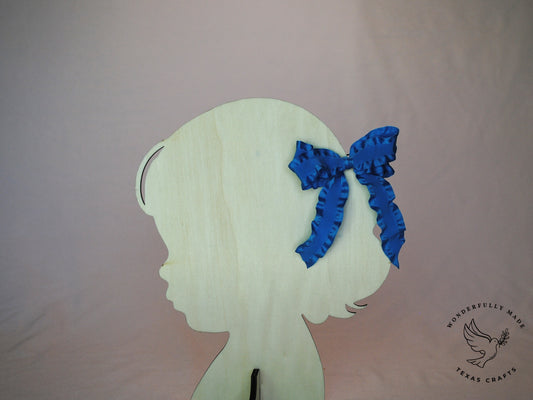 Blue Ruffle Bow