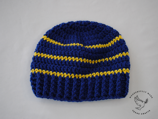 Asher Beanie - Blue and Yellow