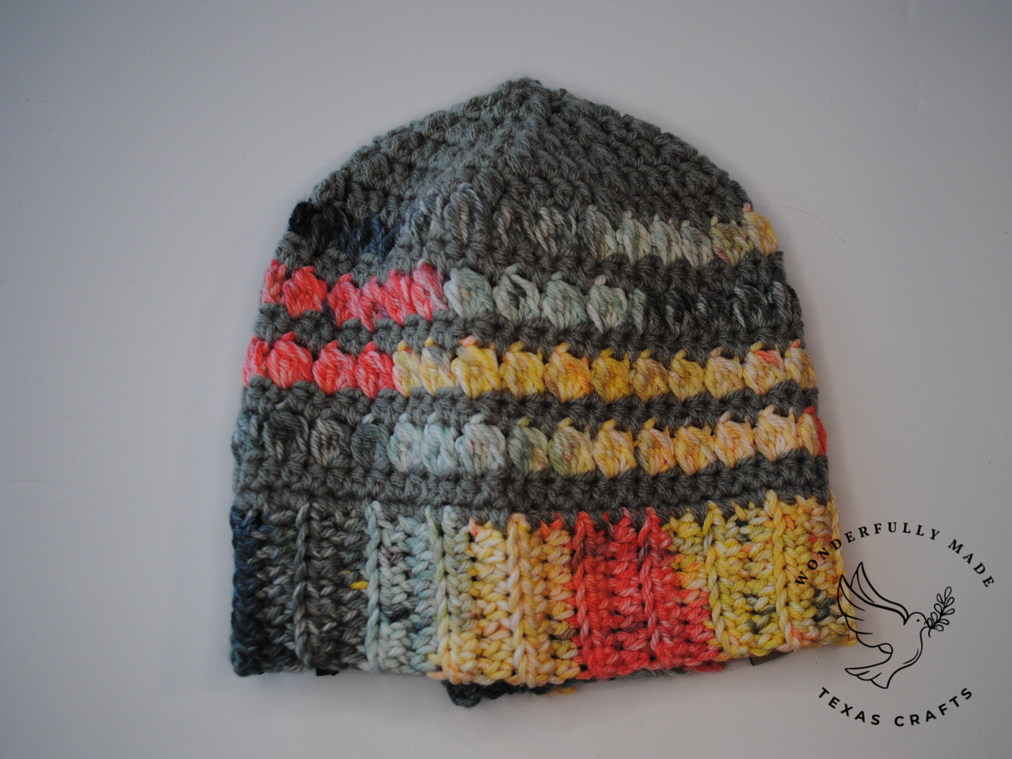 Jordan Beanie - Coral with Gray