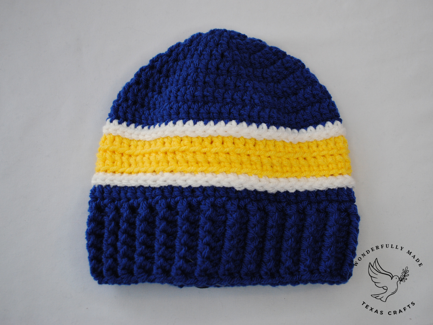 Simon Beanie - Blue with Yellow