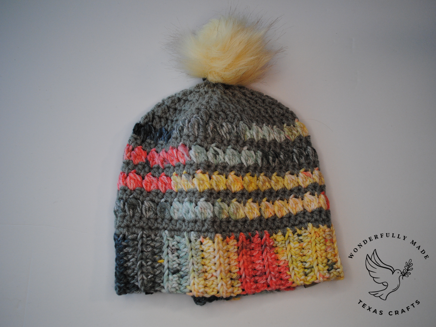 Jordan Beanie - Coral with Gray