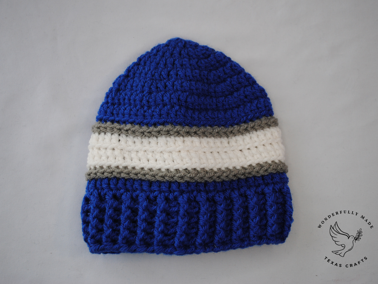 Simon Beanie - Blue with White