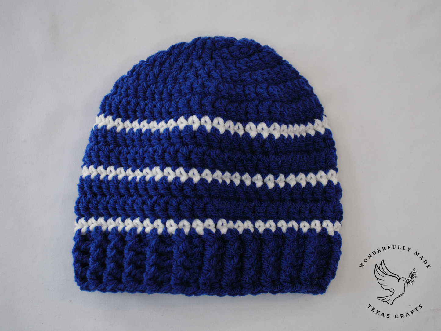 Asher Beanie - Blue with White