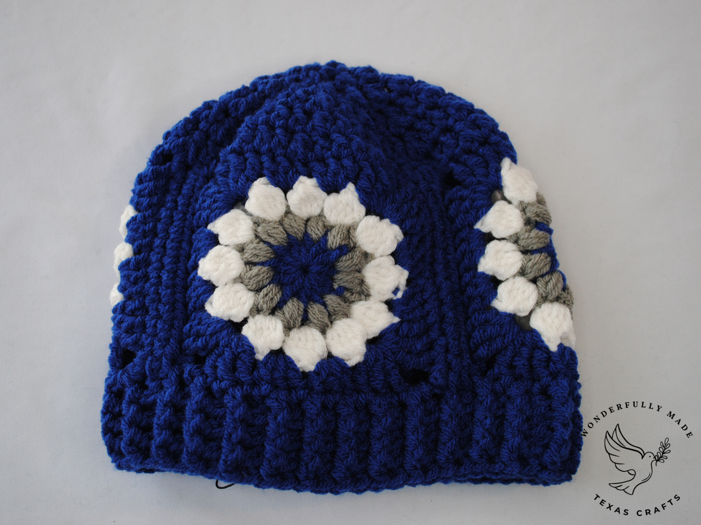 Starburst Beanie - Blue and White