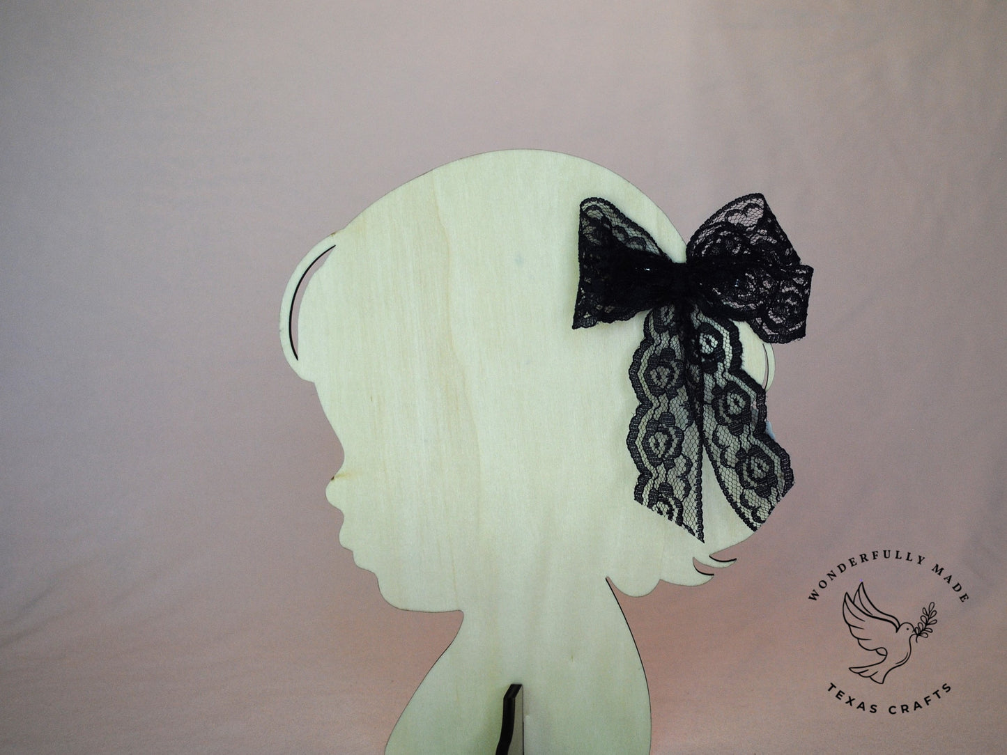 Navy Blue Lace Bow