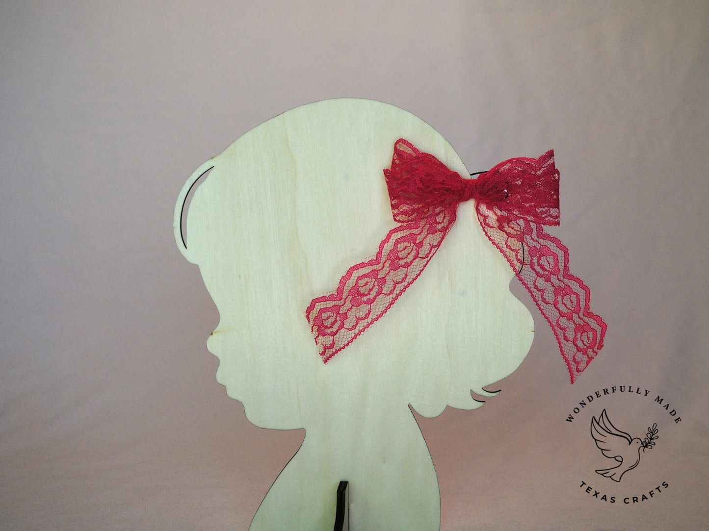 Bright Pink Lace Bow