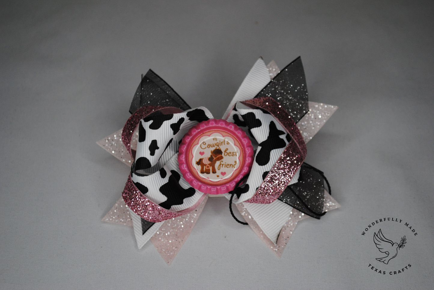 Pink Cow Bow
