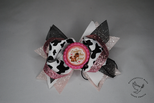 Pink Cow Bow