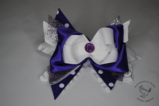 Purple and White Bow