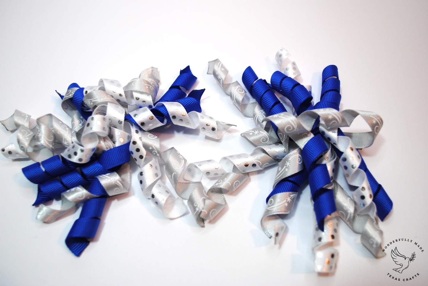 2 pcs - Blue, white and gray with dots