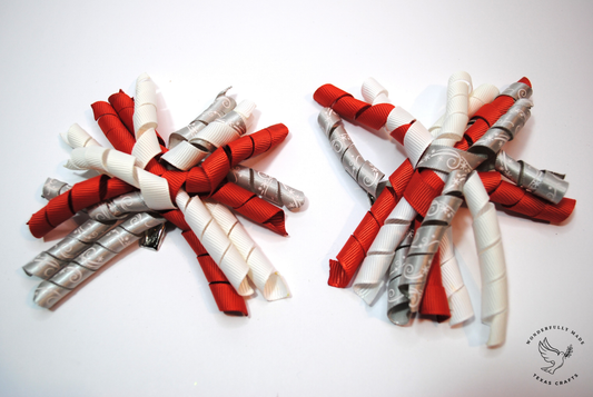 2 pcs - Burnt orange, gray and white