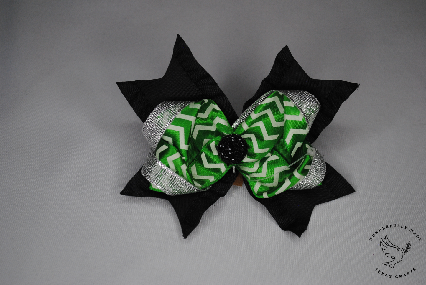 Green and Black mini bow