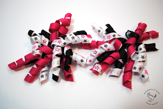 2 pcs - Pink, black and white with stars
