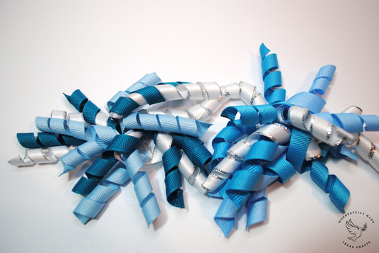 2 pcs - White, light blue and teal