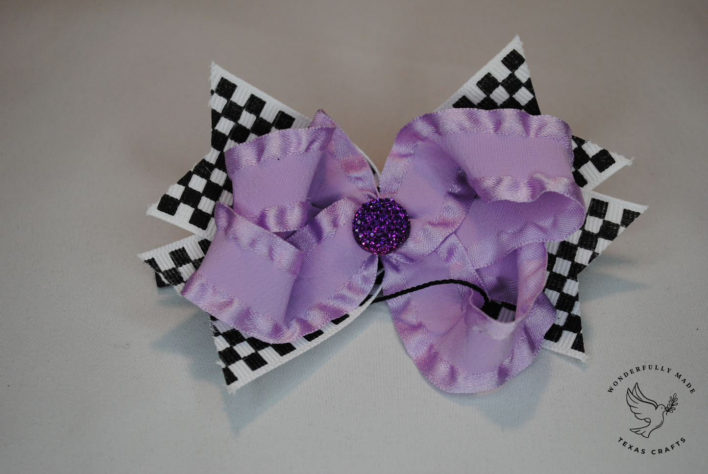 Checked mini bow