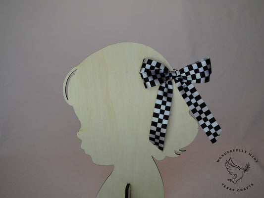 Black Check print Bow