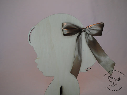 1 .5" Taupe Satin Bow