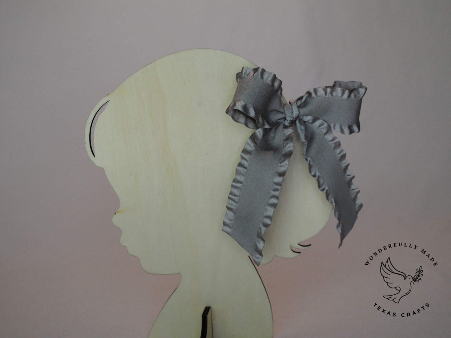 Gray Ruffle Bow