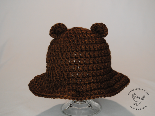 Bear Bucket Hat - Brown