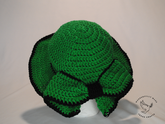 Green and Black Bow Hat