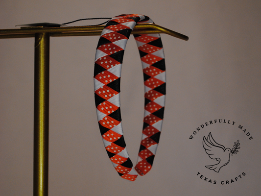 Orange, Black and White Woven Headband