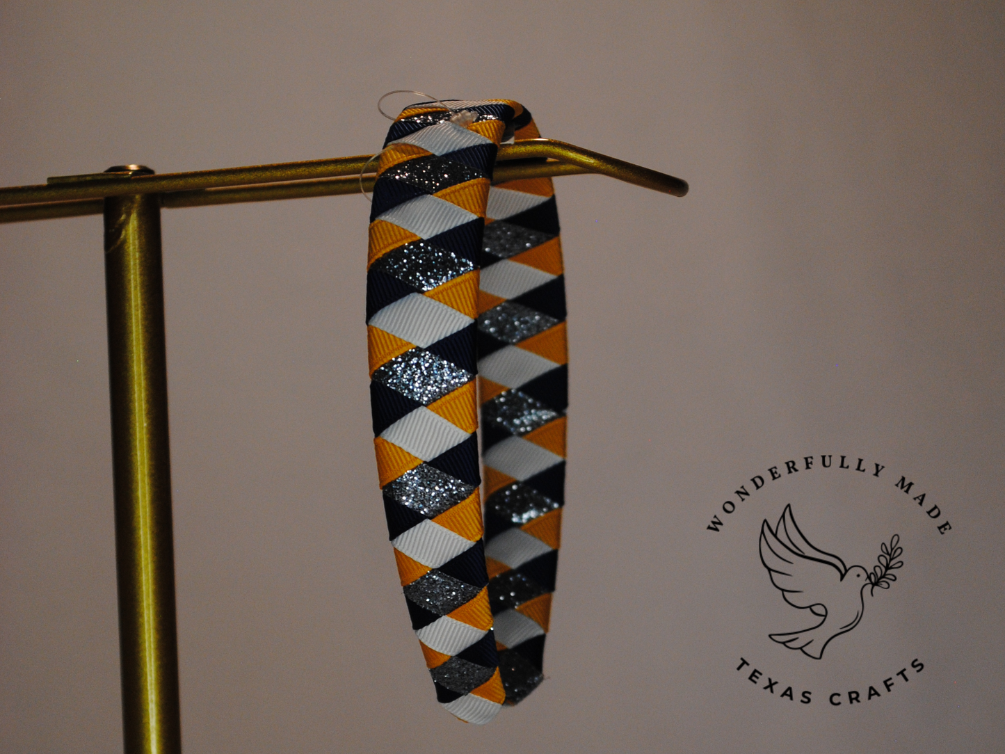 Blue and Yellow Glitter Headband