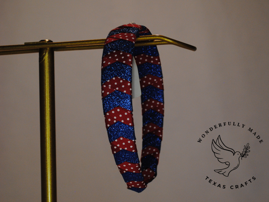 Sparkle Red and Blue Chevron