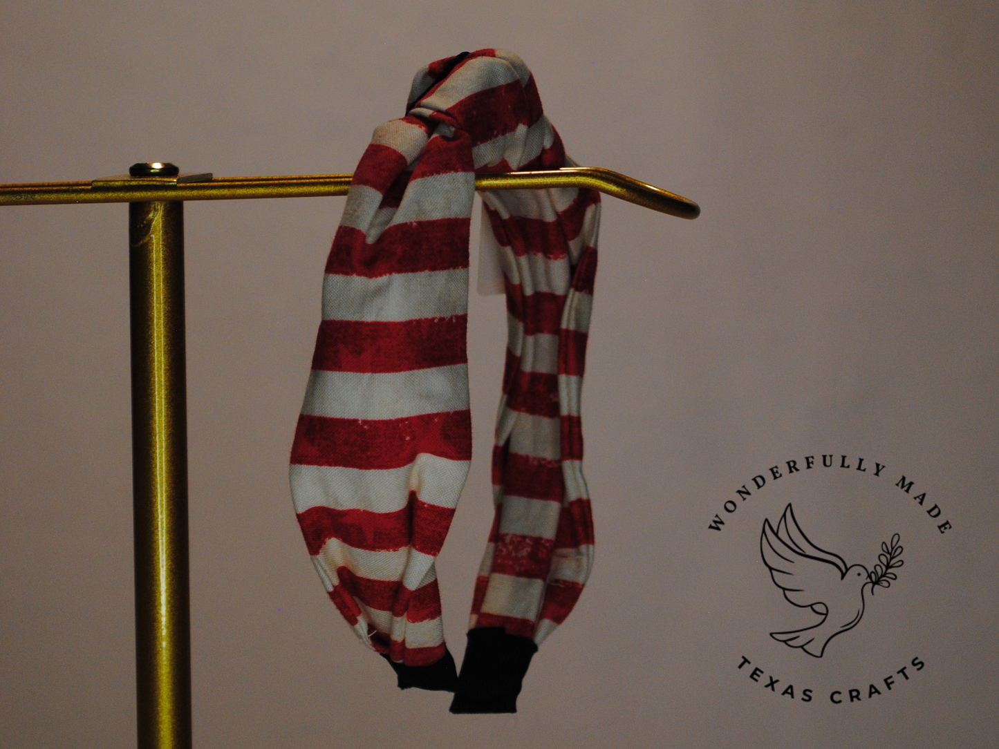 Red and White Stripe Headband