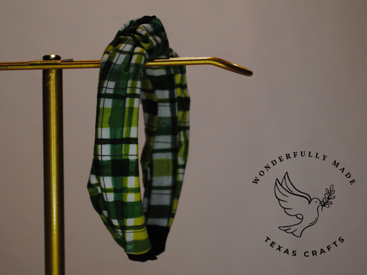 Green Plaid Headband