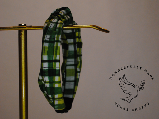 Green Plaid Headband