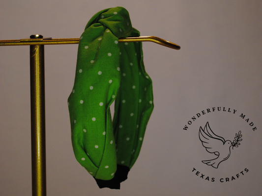 Green Pin Dot Headband