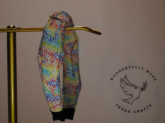 White with Rainbow Dots Headband